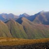 Panorama of some of the northern Snowdonia hills taken from Mynydd Mawr