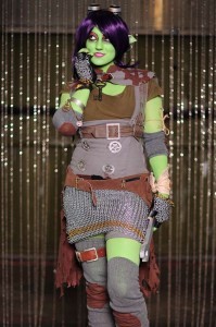 Amber cosplaying as Goblin Engineer for BlizzCon 2011