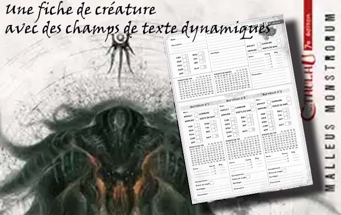 Appel de Cthulhu v7 – Fiche de créature dynamique