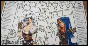 Les fiches de personnages de Jillian of Midgard pour DnD