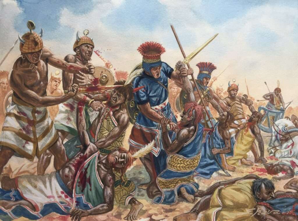 Sherden and Peleset Pharaoh's mercenaries slaughtering Libyans