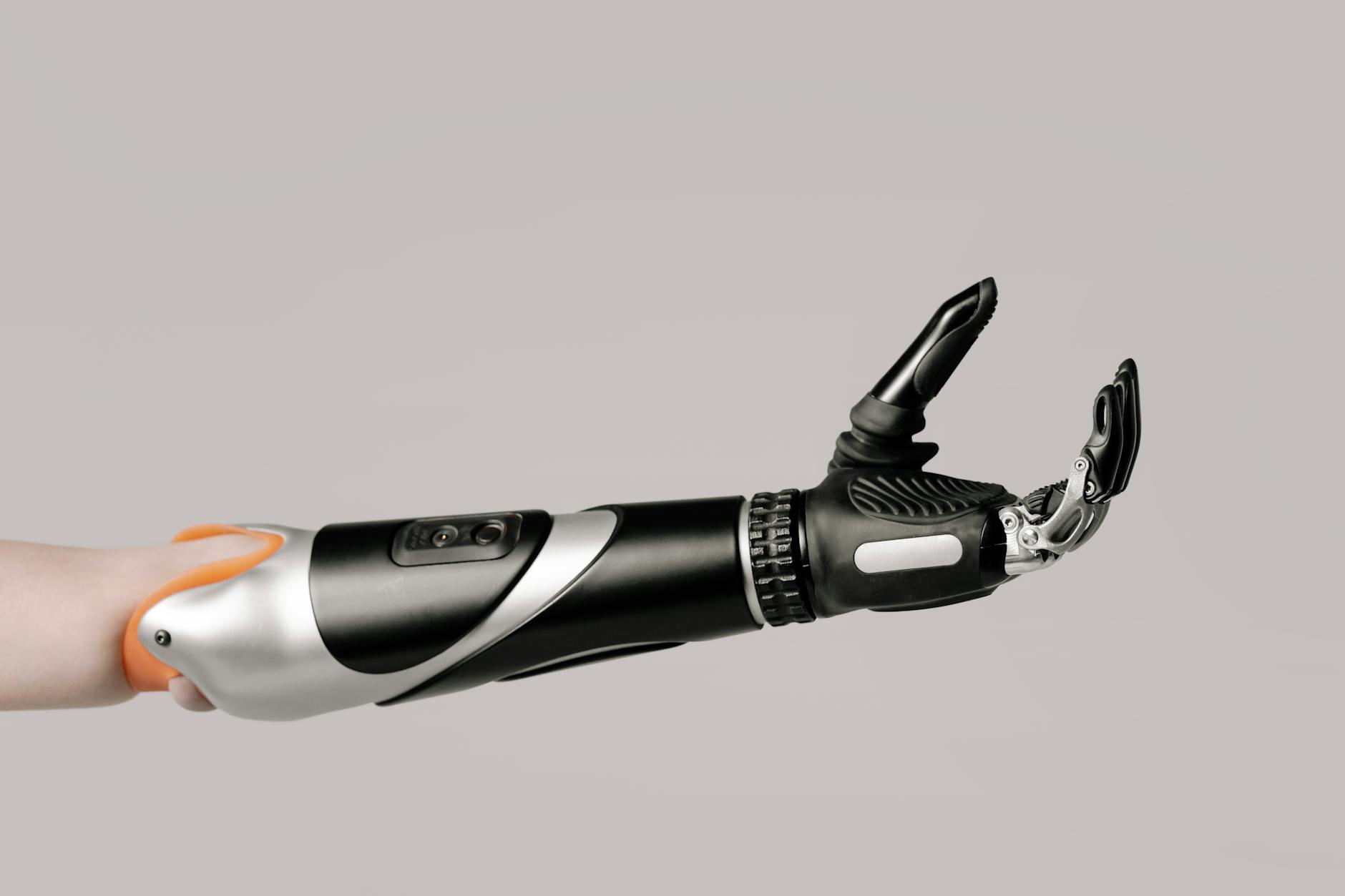 person with a prosthetic hand
